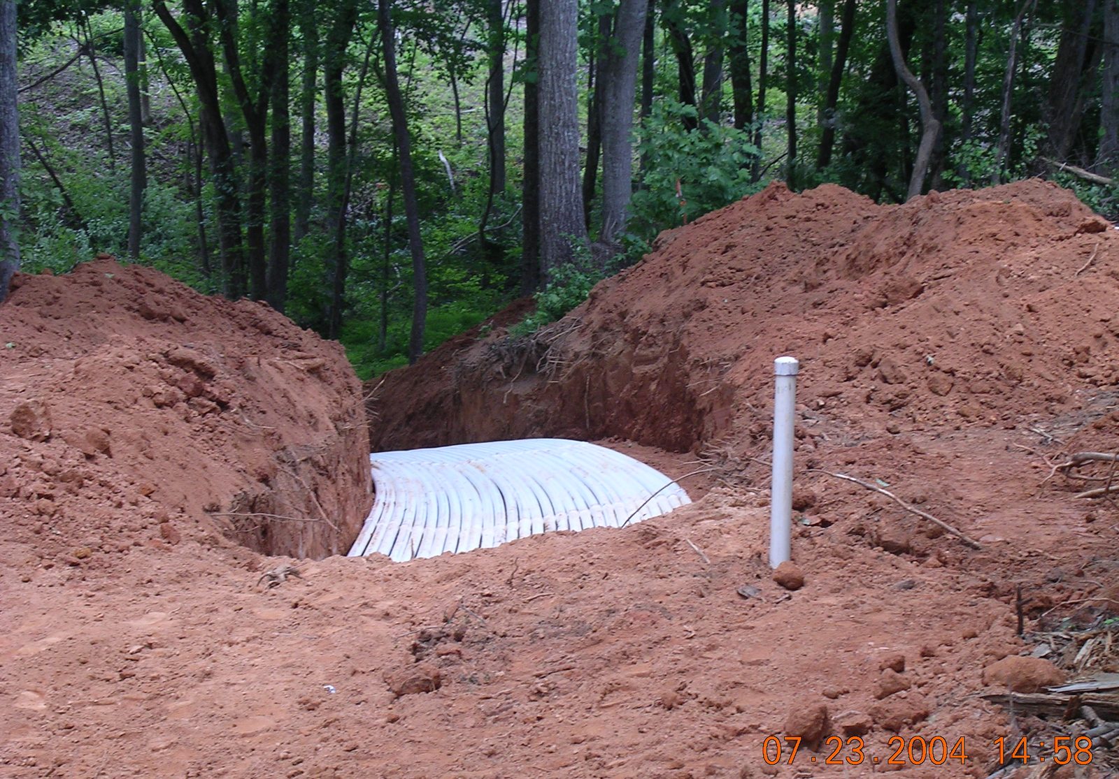 Septic system drain field installation at a rural Butler County property